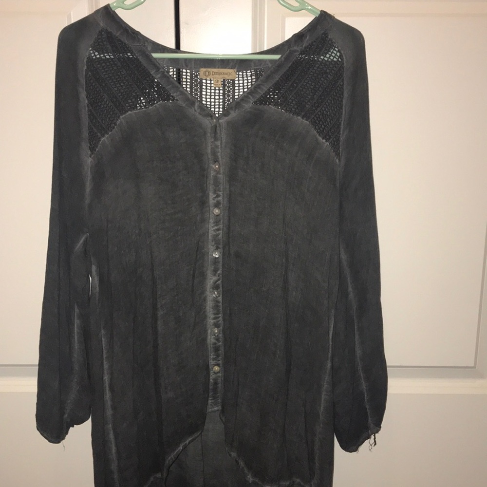 Dark grey democracy blouse size medium